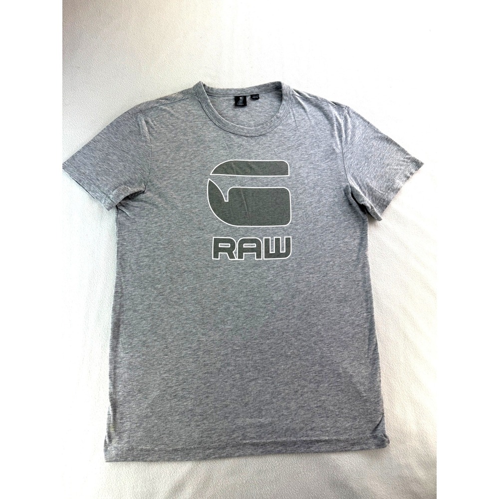 G Star Raw‎ Men's Cadulor Gray Logo Short Sleeve T Shirt Size Medium